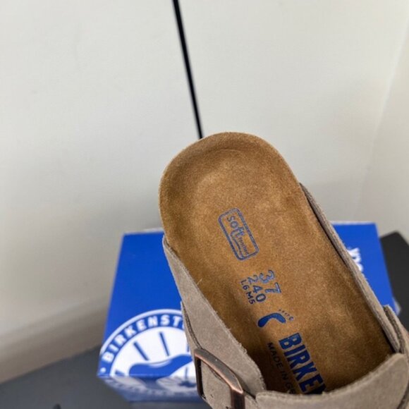 NWT Birkenstock Boston taupe suede mule clogs - Picture 6 of 8